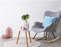 The Home Deco Factory Πολυθρόνα Κουνιστή Γκρι 65x80x96cm HD6512