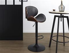 The Home Deco Factory Reno Σκαμπό Μπαρ με Πλάτη & Ρυθμιζόμενο Ύψος Μαύρο 52.5x51x97cm HD6602