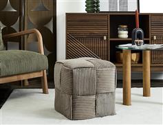 The Home Deco Factory Scott Πουφ Σκαμπό Taupe 36x36x38cm 346000072