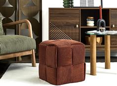 The Home Deco Factory Scott Πουφ Σκαμπό Terracotta 36x36x38cm 346000079