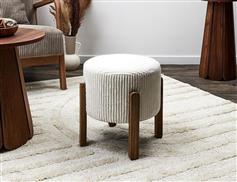 The Home Deco Factory Scott Σκαμπό Υποπόδιο Ξύλινο Λευκό 35.5x35x35cm HD0337