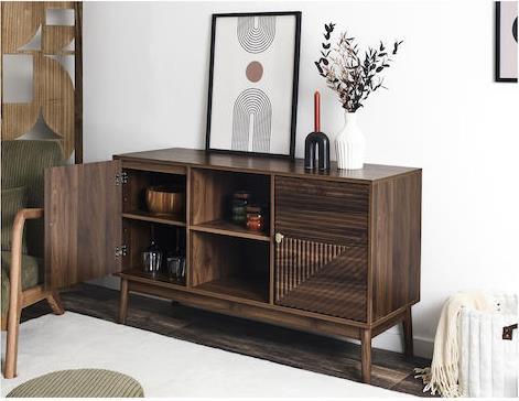 The Home Deco Factory Tiffany Μπουφές Ξύλινος Απόχρωση Καφέ 120x40x70cm HD0561