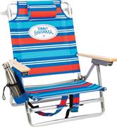 Tommy Bahama 141TB-2797 Ξαπλώστρα-Πολυθρόνα Παραλίας Αλουμινίου με Ανάκλιση 5 Θέσεων και Ψυγειοτσάντα Μπλε-Πορτοκαλί