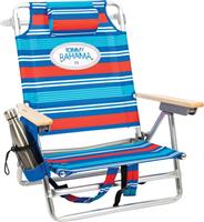 Tommy Bahama 141TB-2797 Ξαπλώστρα-Πολυθρόνα Παραλίας Αλουμινίου με Ανάκλιση 5 Θέσεων και Ψυγειοτσάντα Μπλε-Πορτοκαλί