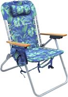 Tommy Bahama 141TB-9726 Ξαπλώστρα-Πολυθρόνα Παραλίας Αλουμινίου με Ανάκλιση 4 Θέσεων και Ψυγειοτσάντα Μπλε