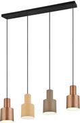 Trio Lighting Agudo Κρεμαστό Φωτιστικό Πολύφωτο Ράγα για 4 Λαμπτήρες E27 Πολύχρωμο 319400417