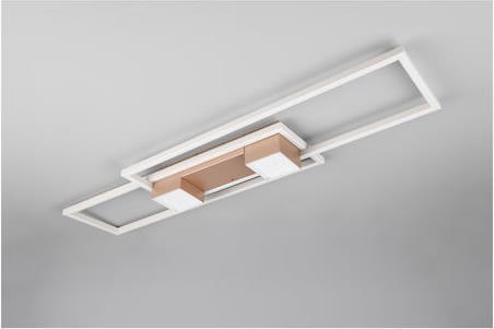 Trio Lighting Albany Πλαφονιέρα Οροφής 100cm Καφέ με Ενσωματωμένο LED και Τηλεχειριστήριο 647710465