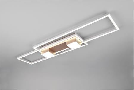 Trio Lighting Albany Πλαφονιέρα Οροφής 100cm Καφέ με Ενσωματωμένο LED και Τηλεχειριστήριο 647710465