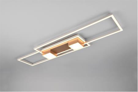 Trio Lighting Albany Πλαφονιέρα Οροφής 100cm Καφέ με Ενσωματωμένο LED και Τηλεχειριστήριο 647710465