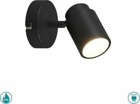Trio Lighting Angelo Μονό Σποτ με Ντουί GU10 Μαύρο
