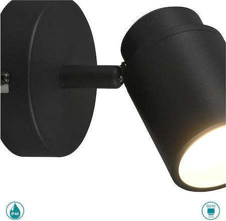 Trio Lighting Angelo Μονό Σποτ με Ντουί GU10 Μαύρο