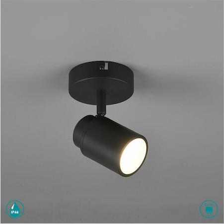 Trio Lighting Angelo Μονό Σποτ με Ντουί GU10 Μαύρο