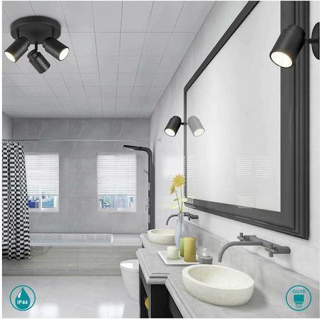 Trio Lighting Angelo Μονό Σποτ με Ντουί GU10 Μαύρο