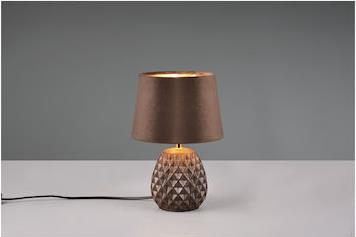 Trio Lighting Ariana Πορτατίφ για Ντουί E14 με Καφέ Καπέλο και Χάλκινη Βάση R51531026