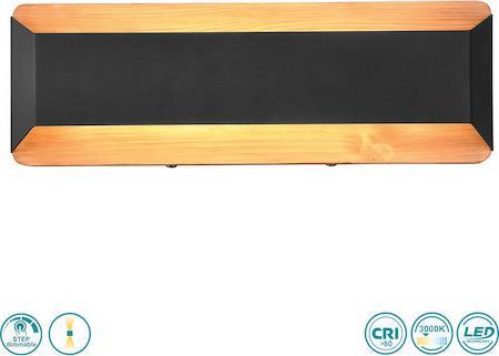 Trio Lighting Arino Μοντέρνο Φωτιστικό Τοίχου με Ενσωματωμένο LED και Θερμό Λευκό Φως Μαύρο Π35cm