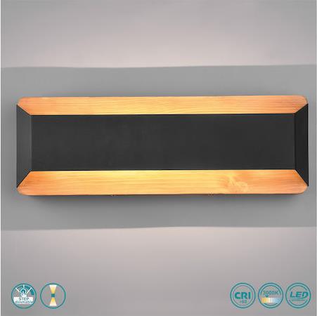 Trio Lighting Arino Μοντέρνο Φωτιστικό Τοίχου με Ενσωματωμένο LED και Θερμό Λευκό Φως Μαύρο Π35cm