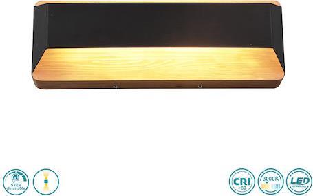 Trio Lighting Arino Μοντέρνο Φωτιστικό Τοίχου με Ενσωματωμένο LED και Θερμό Λευκό Φως Μαύρο Π35cm
