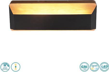 Trio Lighting Arino Μοντέρνο Φωτιστικό Τοίχου με Ενσωματωμένο LED και Θερμό Λευκό Φως Μαύρο Π35cm