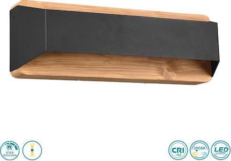 Trio Lighting Arino Μοντέρνο Φωτιστικό Τοίχου με Ενσωματωμένο LED και Θερμό Λευκό Φως Μαύρο Π35cm