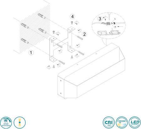 Trio Lighting Arino Μοντέρνο Φωτιστικό Τοίχου με Ενσωματωμένο LED και Θερμό Λευκό Φως Μαύρο Π35cm