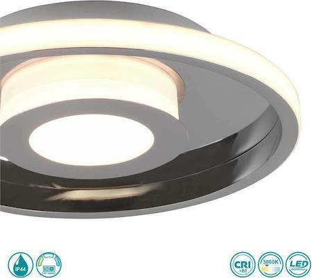 Trio Lighting Ascari Μοντέρνα Μεταλλική Πλαφονιέρα Οροφής με Ενσωματωμένο LED Ασημί 30cm