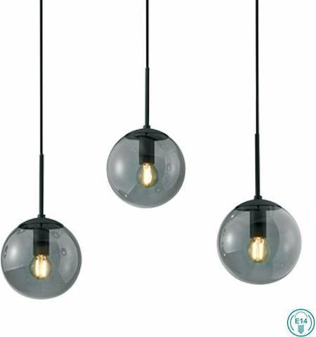 Trio Lighting Balini Μοντέρνο Κρεμαστό Φωτιστικό Πολύφωτο Ράγα Μαύρο