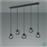 Trio Lighting Balini Μοντέρνο Κρεμαστό Φωτιστικό Πολύφωτο Ράγα Μαύρο