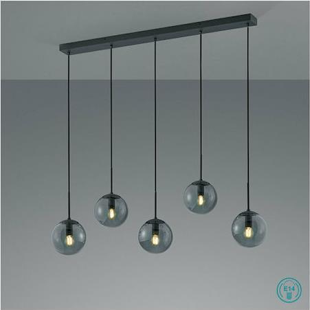 Trio Lighting Balini Μοντέρνο Κρεμαστό Φωτιστικό Πολύφωτο Ράγα Μαύρο