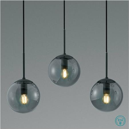 Trio Lighting Balini Μοντέρνο Κρεμαστό Φωτιστικό Πολύφωτο Ράγα Μαύρο