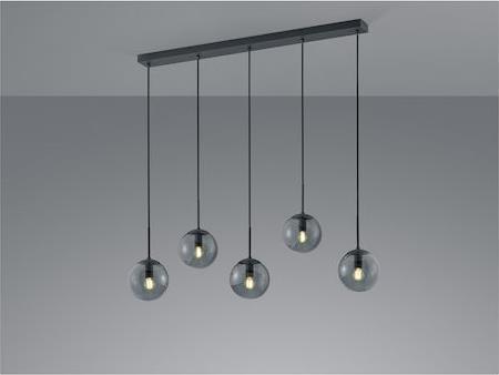 Trio Lighting Balini Μοντέρνο Κρεμαστό Φωτιστικό Πολύφωτο Ράγα Μαύρο