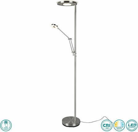 Trio Lighting Barrie Μοντέρνο LED Φωτιστικό Δαπέδου με Ρυθμιζόμενο Λευκό Φως Ασημί Υ181xΜ30cm