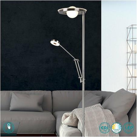Trio Lighting Barrie Μοντέρνο LED Φωτιστικό Δαπέδου με Ρυθμιζόμενο Λευκό Φως Ασημί Υ181xΜ30cm