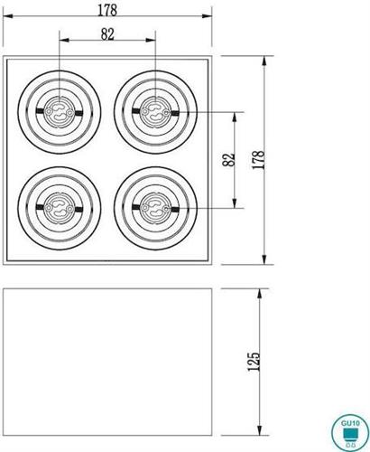 Trio Lighting Biscuit Σποτ με 4 Φώτα και Ντουί GU10 Λευκό