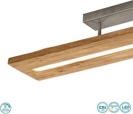Trio Lighting Brad Μοντέρνα Ξύλινη Πλαφονιέρα Οροφής με Ενσωματωμένο LED Καφέ 100cm