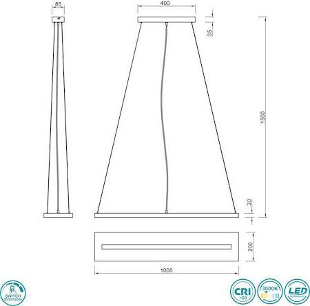 Trio Lighting Brad Μοντέρνο Κρεμαστό Φωτιστικό Ράγα με Ενσωματωμένο LED Καφέ