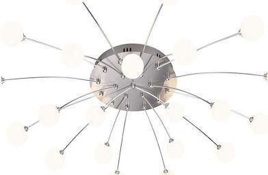Trio Lighting Bullet Μοντέρνα Μεταλλική Πλαφονιέρα Οροφής με Ενσωματωμένο LED σε Ασημί χρώμα 96.5cm 641412107