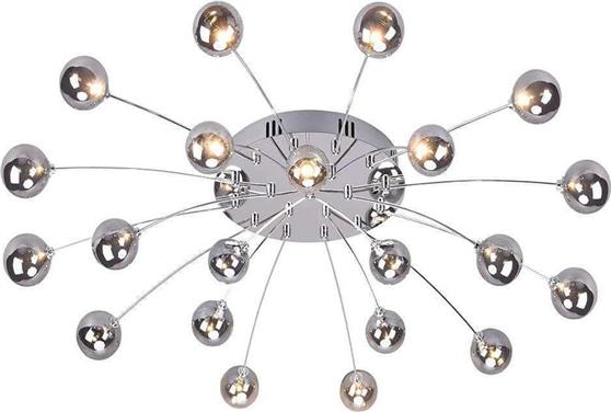 Trio Lighting Bullet Μοντέρνα Μεταλλική Πλαφονιέρα Οροφής με Ενσωματωμένο LED σε Ασημί χρώμα 96cm 641412106
