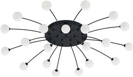 Trio Lighting Bullet Μοντέρνα Μεταλλική Πλαφονιέρα Οροφής με Ενσωματωμένο LED σε Μαύρο χρώμα 96cm 641412132