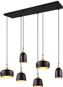 Trio Lighting Chiraz Κρεμαστό Φωτιστικό Πολύφωτο Ράγα για 6 Λαμπτήρες E14 Μαύρο 310500632