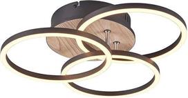 Trio Lighting Circle Μοντέρνα Ξύλινη Πλαφονιέρα Οροφής με Ενσωματωμένο LED σε Μαύρο χρώμα 43.5cm R62823135