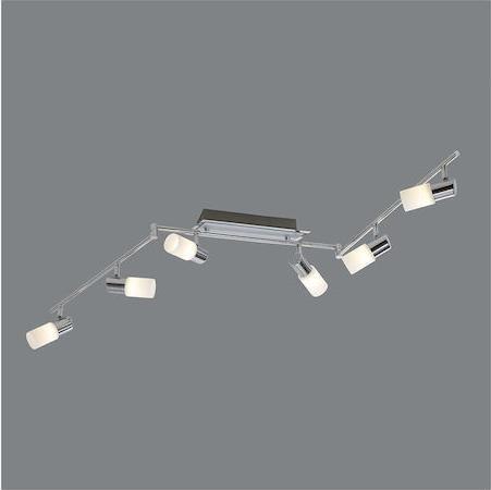Trio Lighting Clapton Clapton Σποτ με 6 Φώτα, Ενσωματωμένο LED και Θερμό Φως Ασημί