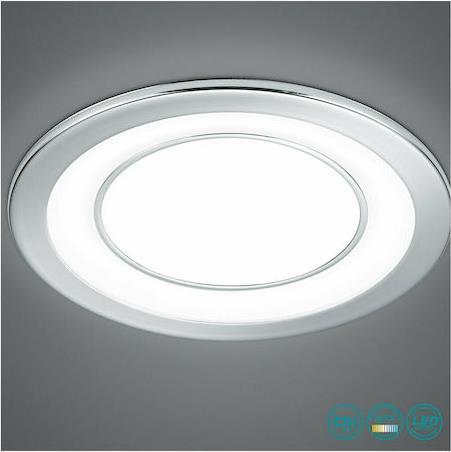 Trio Lighting Core Στρογγυλό Πλαστικό Χωνευτό Σποτ με Ενσωματωμένο LED και Θερμό Λευκό Φως 10W Ασημί 14.8x2cm