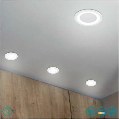 Trio Lighting Core Στρογγυλό Πλαστικό Χωνευτό Σποτ με Ενσωματωμένο LED και Θερμό Λευκό Φως Ασημί 2x8cm