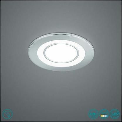 Trio Lighting Core Στρογγυλό Πλαστικό Χωνευτό Σποτ με Ενσωματωμένο LED και Θερμό Λευκό Φως Ασημί 2x8cm