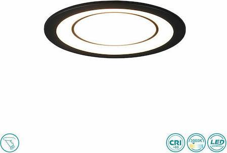 Trio Lighting Core Στρογγυλό Πλαστικό Χωνευτό Σποτ με Ενσωματωμένο LED και Θερμό Λευκό Φως Μαύρο 14.8x2cm