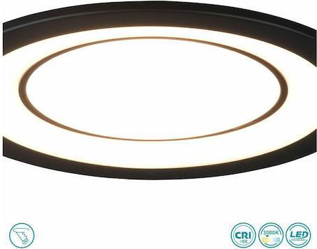 Trio Lighting Core Στρογγυλό Πλαστικό Χωνευτό Σποτ με Ενσωματωμένο LED και Θερμό Λευκό Φως Μαύρο 14.8x2cm