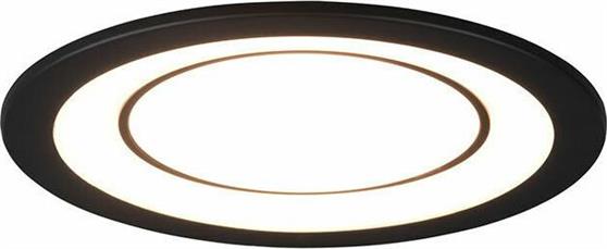 Trio Lighting Core Στρογγυλό Πλαστικό Χωνευτό Σποτ με Ενσωματωμένο LED και Θερμό Λευκό Φως Μαύρο 14.8x2cm