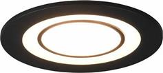 Trio Lighting Core Στρογγυλό Πλαστικό Χωνευτό Σποτ με Ενσωματωμένο LED και Θερμό Λευκό Φως Μαύρο 8.2x8.2cm