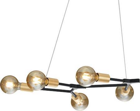 Trio Lighting Cross Μοντέρνο Κρεμαστό Φωτιστικό Πολύφωτο Ράγα Μαύρο