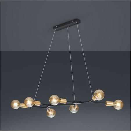 Trio Lighting Cross Μοντέρνο Κρεμαστό Φωτιστικό Πολύφωτο Ράγα Μαύρο